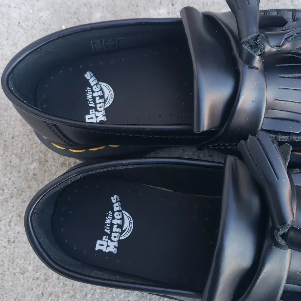 Dr. Martens Adrian Quad Leather Platform Loafers Size 5 Grunge Punk Black